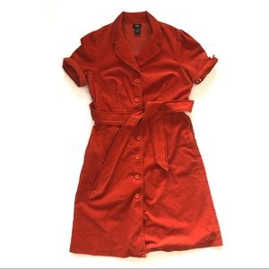 Anthropologie Scarlet Button-Down Mini Dress